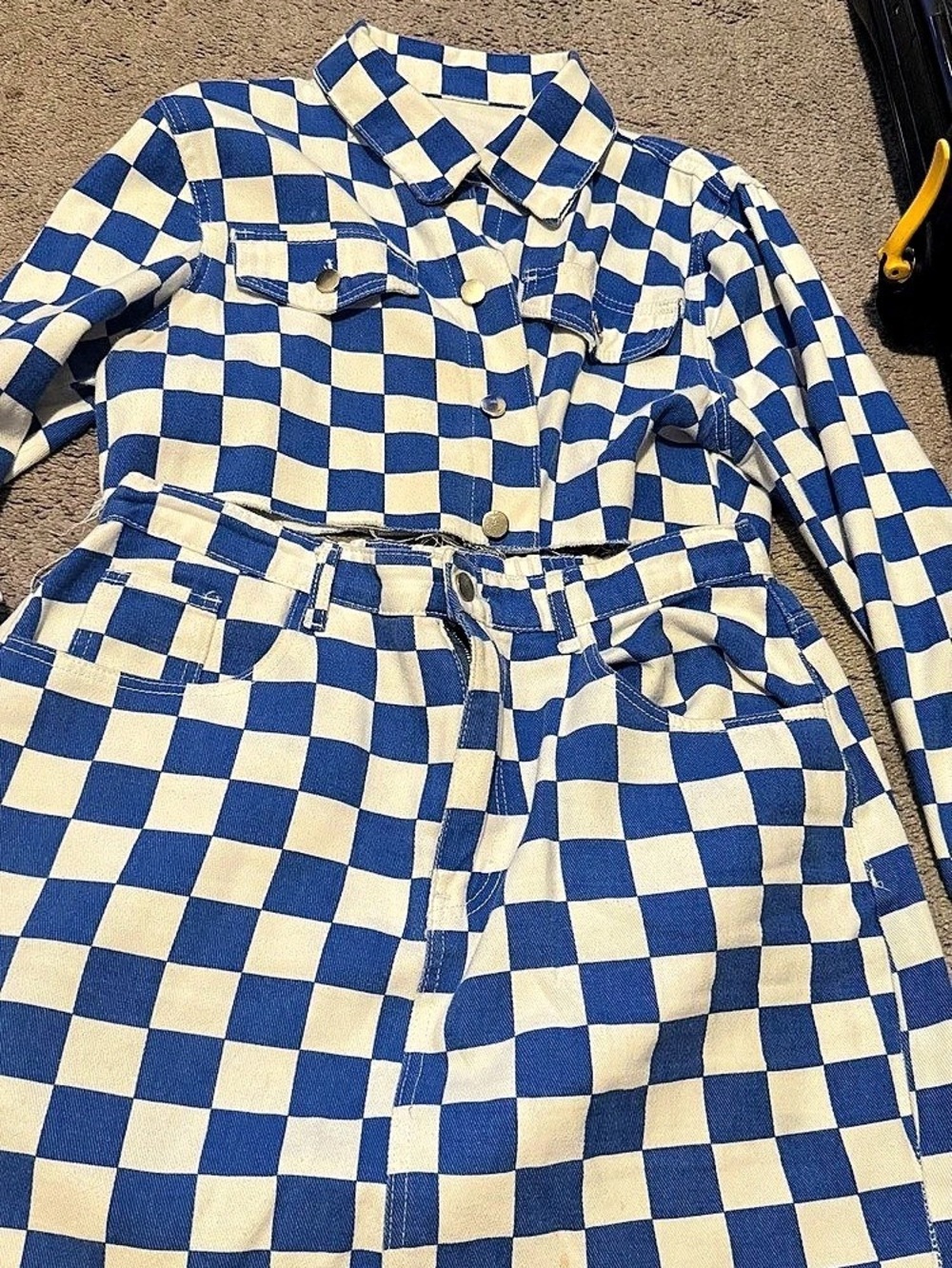 Shein Blue & White Checkered Mini Dress